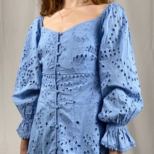 Guess blue cotton eyelet dress